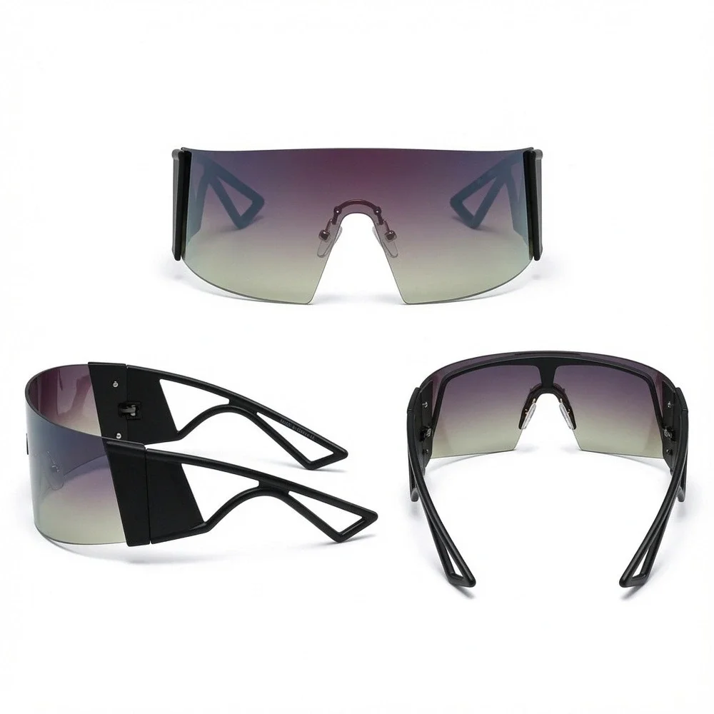 Men Sunglasses Shield Gradient‎ Lens Sporty Beach Outdoor Work UV400 Protection